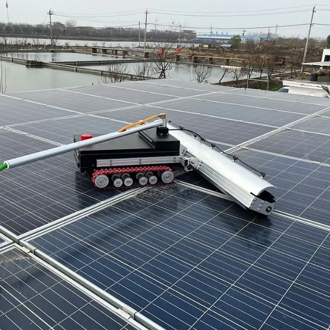 High-End Photovoltaic Panels Cleaning Robot Automatic Dry /Water Waterless Washing Solar Panel Cleaning Robot For PV Pan